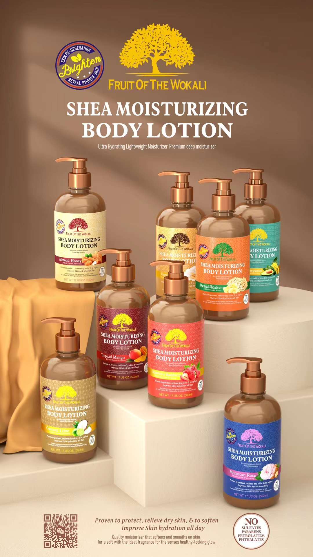 Fruit of the Wokali Shea Moisturizing Body Lotion - Oatmeal Shea Butter