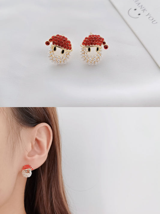 Santa Snowman Christmas Earrings