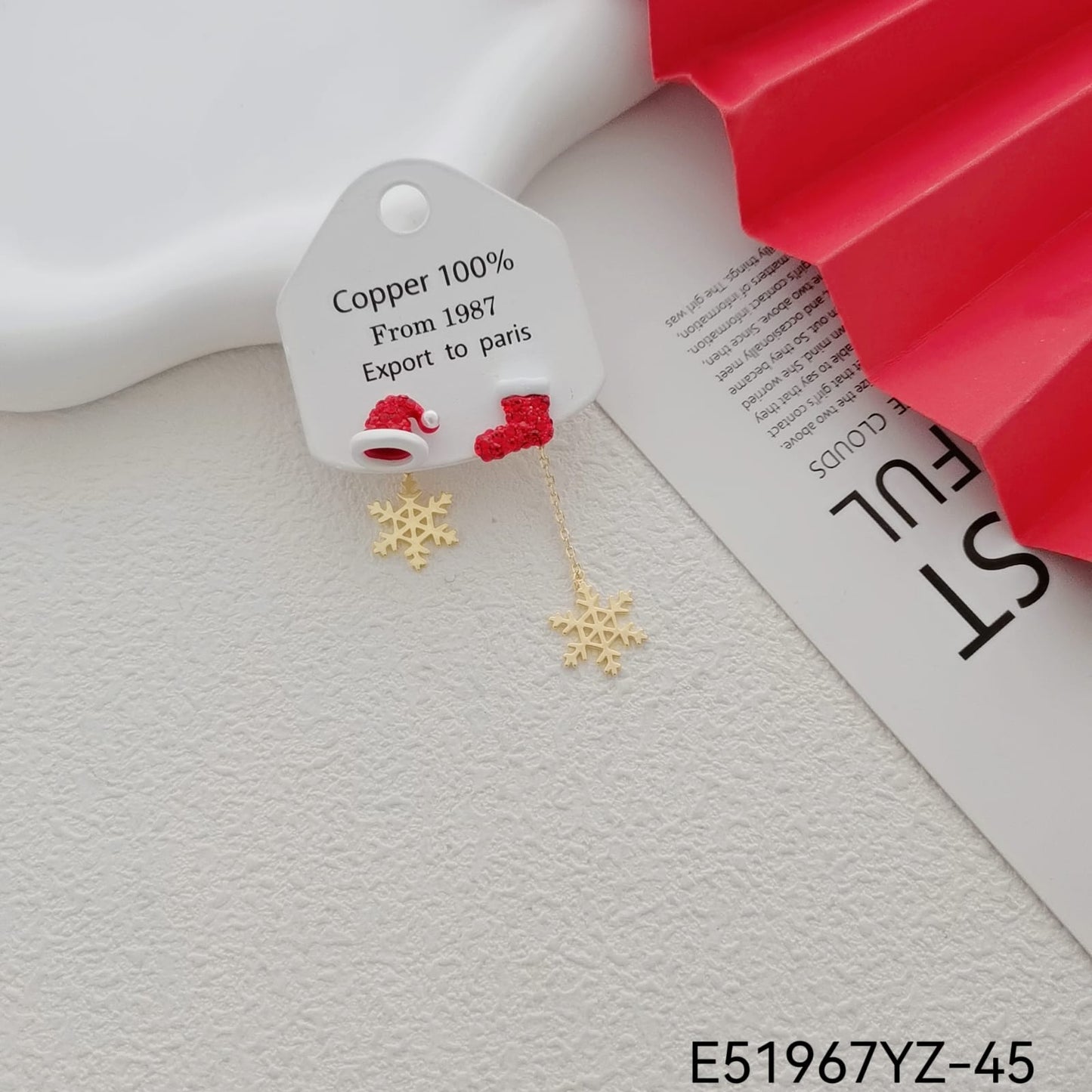 Christmas snowflake ornament earrings