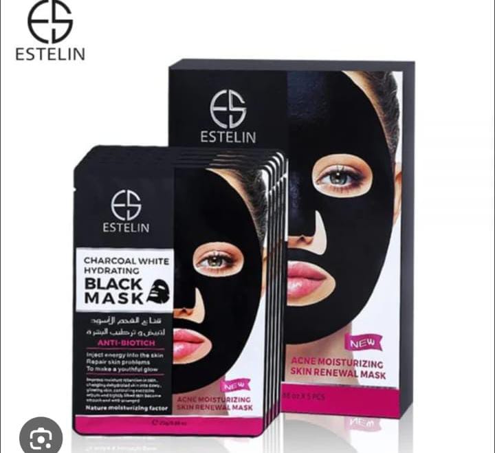 ESTELIN charcoal white hydrating black mask